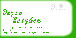 dezso metzker business card